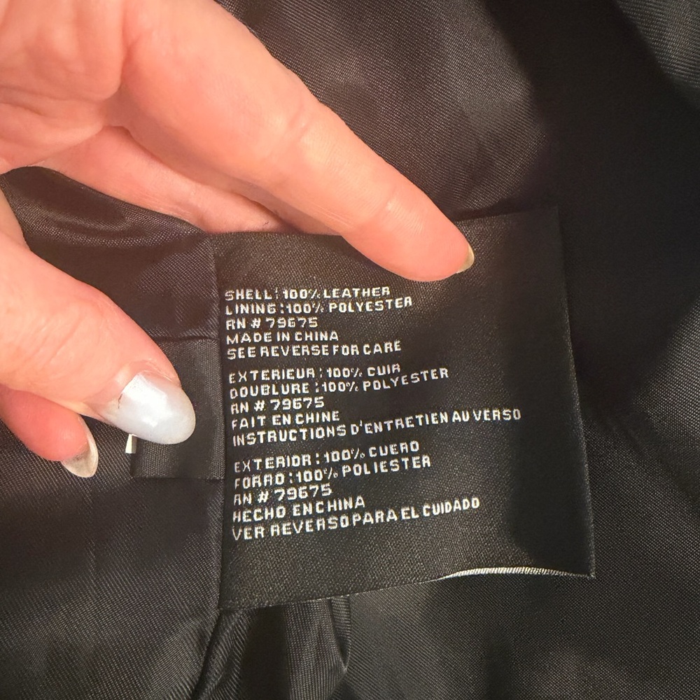 Michael Kors Black Leather Asymmetrical Zip Jacket - Picture 5 of 5